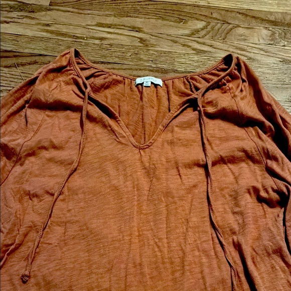 Z Supply Brown Tie Front Long Sleeve Shirt - Picture 11 of 11